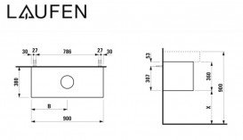 Тумба під раковину Laufen Boutique 90х38х36 см виріз посередині ЛДСП/МДФ темний дуб H4090031502511