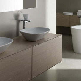 Тумба під раковину Laufen Boutique 90х50х43 см виріз посередині ЛДСП/МДФ світлий дуб H4090131502501