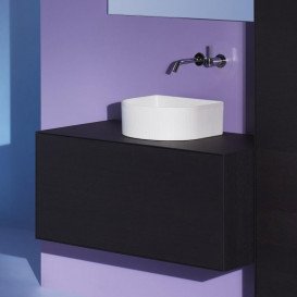 Тумба под раковину Laufen Boutique 90х50х43 см вырез посередине ЛДСП/МДФ темный дуб H4090131502511