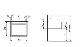 Тумба под раковину Laufen Case 59,5х52 см МДФ белый H4052120754631