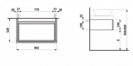 Тумба под раковину Laufen Case 89,3х52 см МДФ светлый дуб H4052320755191