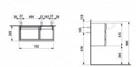Тумба під раковину Laufen IL Bagno Alessi One 73,2х32х47,3 см МДФ білий лак H4244500976311