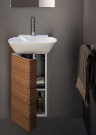 Тумба под раковину Laufen Ino 27,8х29,8х60,5 см петли слева ДСП/алюминий/шпон темный орех H4253010301711