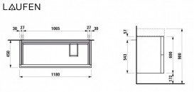 Тумба под раковину Laufen Kartell 118х45 см МДФ желтый H4076490336441