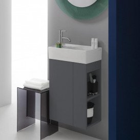 Тумба под раковину Laufen Kartell 44х27 см петли слева МДФ темно-серый H4075170336421