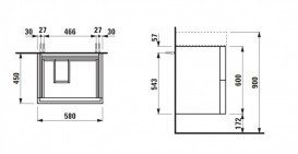 Тумба під раковину Laufen Kartell 58х45 см МДФ охра H4075580336431