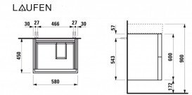 Тумба под раковину Laufen Kartell 58х45 см МДФ серо-голубой H4075680336451