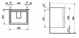 Тумба під раковину Laufen Kartell 58х45 см МДФ білий H4075690336401