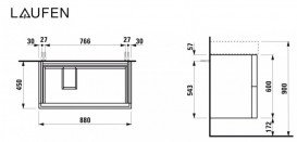 Тумба под раковину Laufen Kartell 88х45 см МДФ серая галька H4076180336411