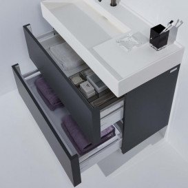 Тумба под раковину Laufen Kartell 88х45 см МДФ темно-серый H4076180336421