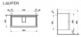 Тумба під раковину Laufen Kartell 98,4х44,9 см МДФ сіро-блакитний H4076320336451