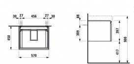 Тумба под раковину Laufen Pro S подвесная 57х45 см МДФ белый глянцевый H4833710964751