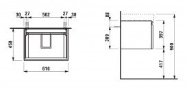 Тумба под раковину Laufen Pro S подвесная 61,6х45 см МДФ светлый дуб H4834210964791
