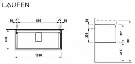 Тумба под раковину Laufen Pro S подвесная 101х45 см МДФ венге H4835510964231