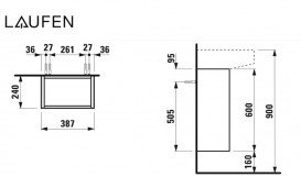 Тумба под раковину Laufen Sonar 38,7х24 см петли слева МДФ/ДСП белый матовый H4054810341701