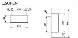 Тумба під раковину Laufen Sonar 57,6х24 см МДФ/ДСП золото H4054830340401