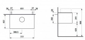 Тумба под раковину Laufen Sonar 80 см с отверстием в центре МДФ/ДСП золото H4054110340401