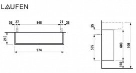 Тумба под раковину Laufen Sonar 97,4х24 см МДФ/ДСП медь H4054840340411