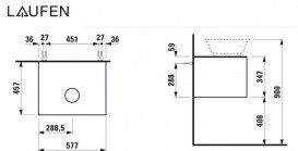 Тумба под раковину Laufen The New Classic 60 см с отверстием в центре МДФ/ДСП белый матовый H4060010851701
