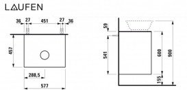 Тумба під раковину Laufen The New Classic 60 см з отвором у центрі МДФ/ДСП білий матовий H4060020851701