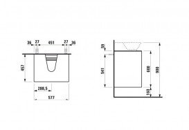 Тумба под раковину Laufen The New Classic 60 см с отверстием в центре МДФ/ДСП серый H4060040856271