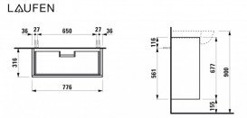 Тумба под раковину Laufen The New Classic 80 см ДСП/шпон черненый дуб H4060420856281