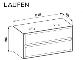  	Тумба под 2 раковины Laufen The New Classic 120 см МДФ/ДСП белый матовый H4060890851701