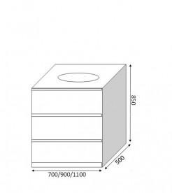 Тумба под раковину Marsan Adele-2 700 МДФ графит Adele2-700graphite