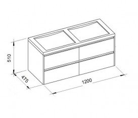Тумба под раковину Marsan Alexis 1200 МДФ черный Alexis1200black