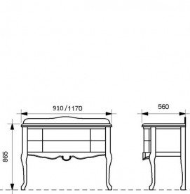 Тумба под раковину Marsan Angelique 1170 дерево черный Angelique1170black