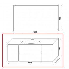 Тумба под раковину Marsan Armel 1300 акриловый камень белый матовый Armel1300