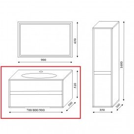 Тумба під раковину Marsan Armel 900 акриловий камінь білий матовий Armel900