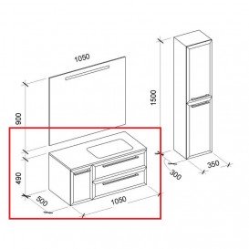 Тумба под раковину Marsan Aurore 1050 правая/левая МДФ капучино Aurore1050капучино