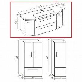 Тумба під раковину Marsan Aurore 1100 МДФ капучино Aurore1100капучино