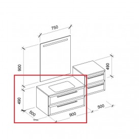Тумба під раковину Marsan Aurore 900 МДФ ваніль Aurore900ваниль