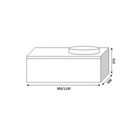 Тумба під раковину Marsan Brigitte 1100 МДФ чорний Brigitte1100black