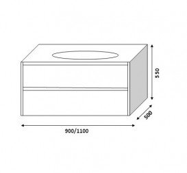 Тумба под раковину Marsan Brigitte-2 1100 МДФ черный Brigitte2-1100black