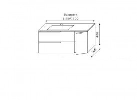 Тумба под раковину Marsan Chester 1150 МДФ меланж Chester4-1150melange