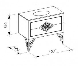 Тумба под раковину Marsan Christine 1000 МДФ белый/серебро Christine1000whites