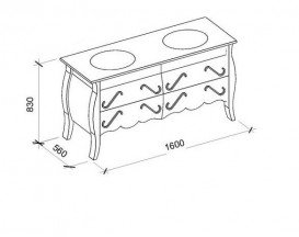 Тумба под раковину Marsan Dianne 1600 дерево/МДФ венге Dianne1600wenge