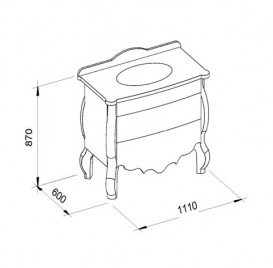 Тумба под раковину Marsan Felicie 1110 дерево/МДФ белый/серебро Felicie1110silver