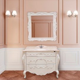 Тумба под раковину Marsan Felicie 1110 дерево/МДФ белый/серебро Felicie1110silver