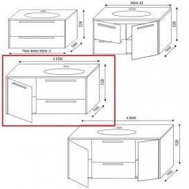 Тумба под раковину Marsan Felix 1100 правая/левая МДФ орех Felix1100орех