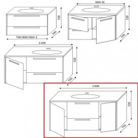 Тумба під раковину Marsan Felix 1300 МДФ графіт Felix1300графит