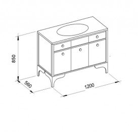 Тумба под раковину Marsan Jacqueline 1200 дерево/МДФ черный/серебро Jacqueline1200blacks