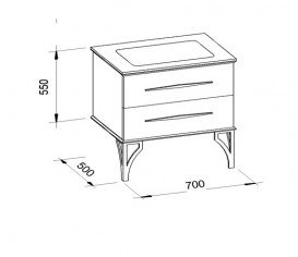 Тумба під раковину Marsan Kassandre 700 МДФ чорний Kassandre700black