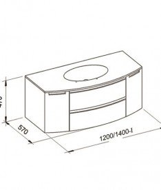 Тумба под раковину Marsan Madeleine-2 1200 МДФ белый Madeleine1-1200white