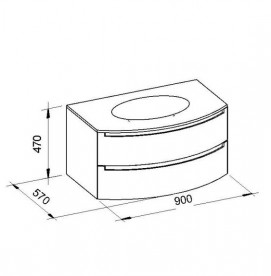 Тумба під раковину Marsan Madeleine-2 900 МДФ графіт Madeleine2-900graphite