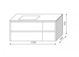 Тумба під раковину Marsan Marshall 1320 МДФ білий Marshall1320white