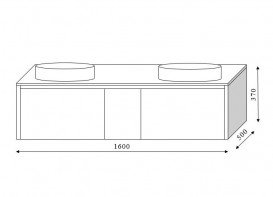 Тумба під раковину Marsan Marshall 1600 МДФ каррі Marshall1600curry